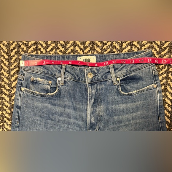 PAIGE Frankie Covered Button Fly Wide Leg Jean in Medium Wash Size 30 - Picture 5 of 8